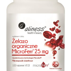 ALINESS ŻELAZO ORGANICZNE MICROFERR 25MG, 100 Tabletek