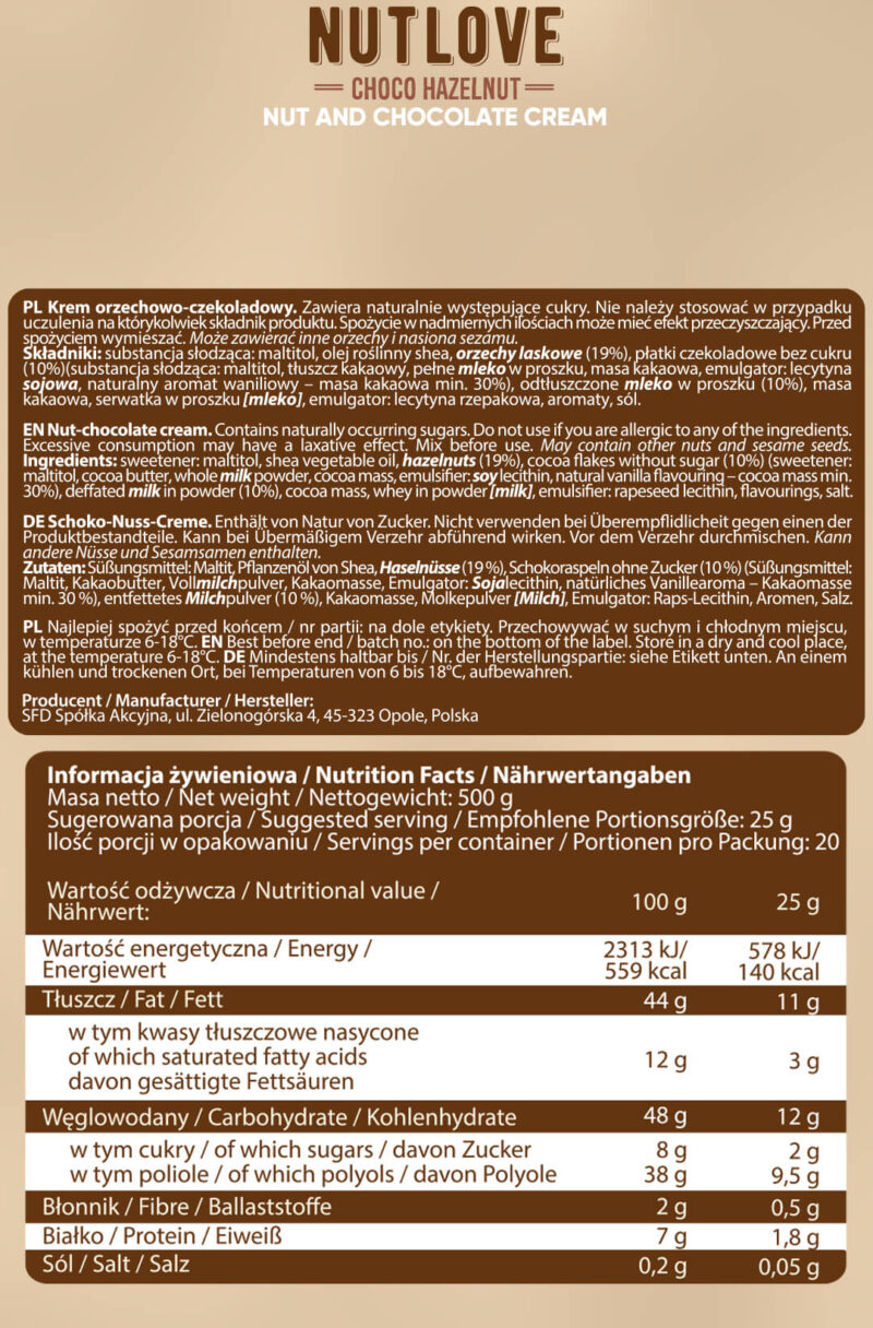 ALLNUTRITION NUTLOVE 500G CHOCO HAZELNUT - obrazek 2