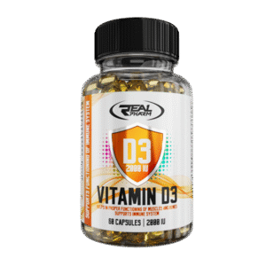 Witaminy Real Pharm Vitamin D3 2000IU 60 kapsułek Wsparcie Odporności
